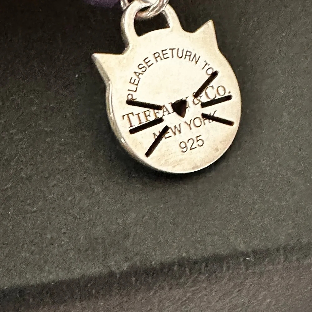Tiffany & Co. Sterling Silver Cat Head Pet ID Charm - Silver